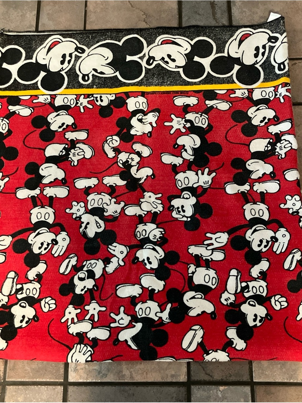 Disney Red Mickey Mouse Throw Blanket with Black and White Characters